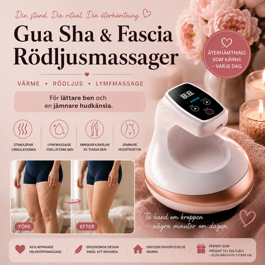 Gua Sha & Fascia Rödljusmassager – För avslappning och återhämtning.